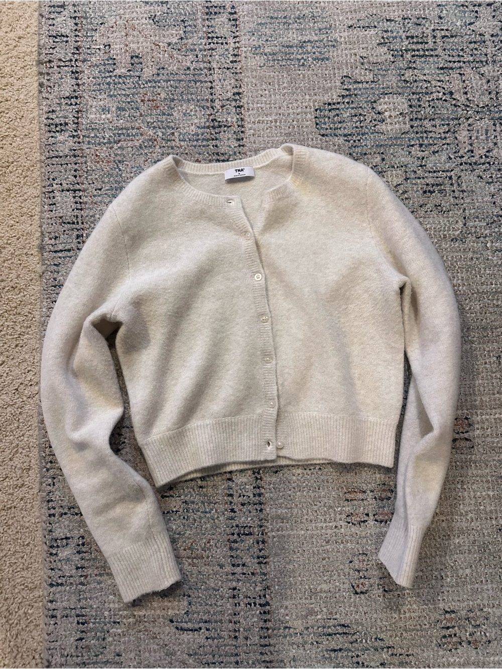 Aritzia TNA cream wool cardigan